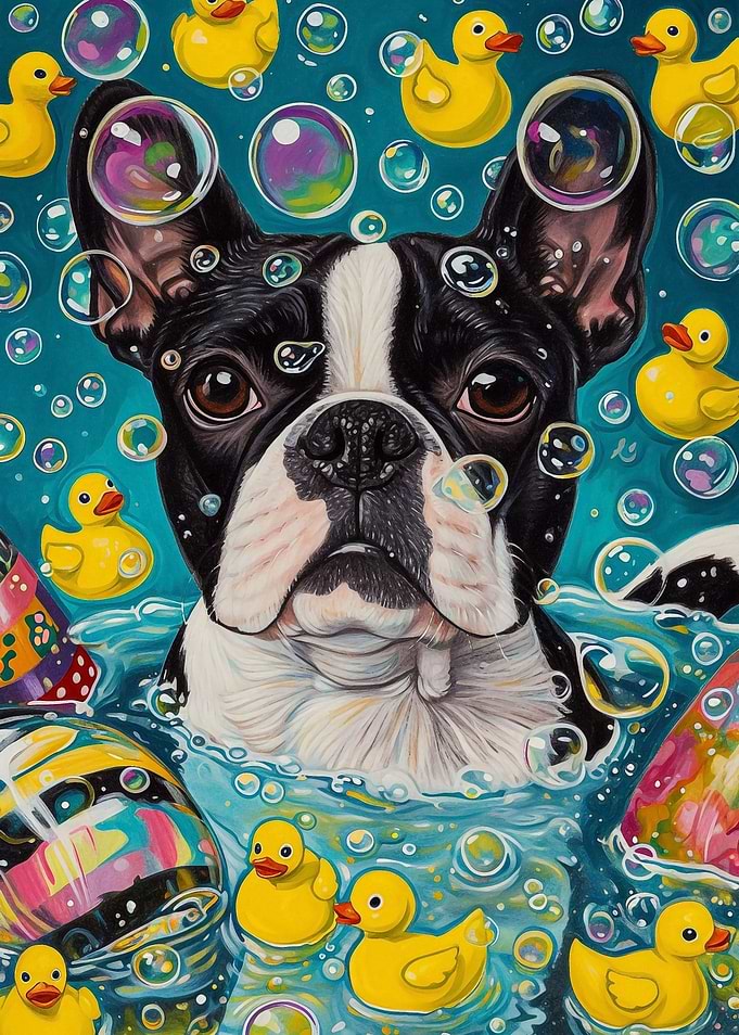 A Boston Terrier dog