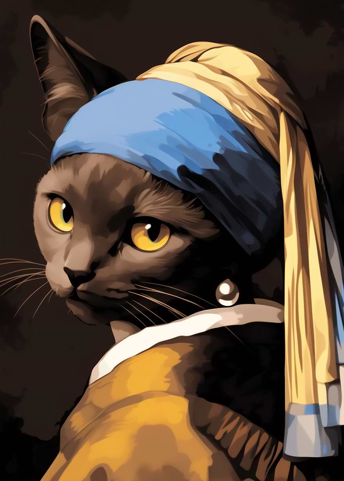 Black Cat with a Pearl