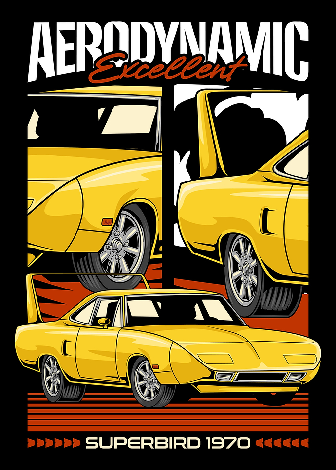 Retro Superbird Muscle Car