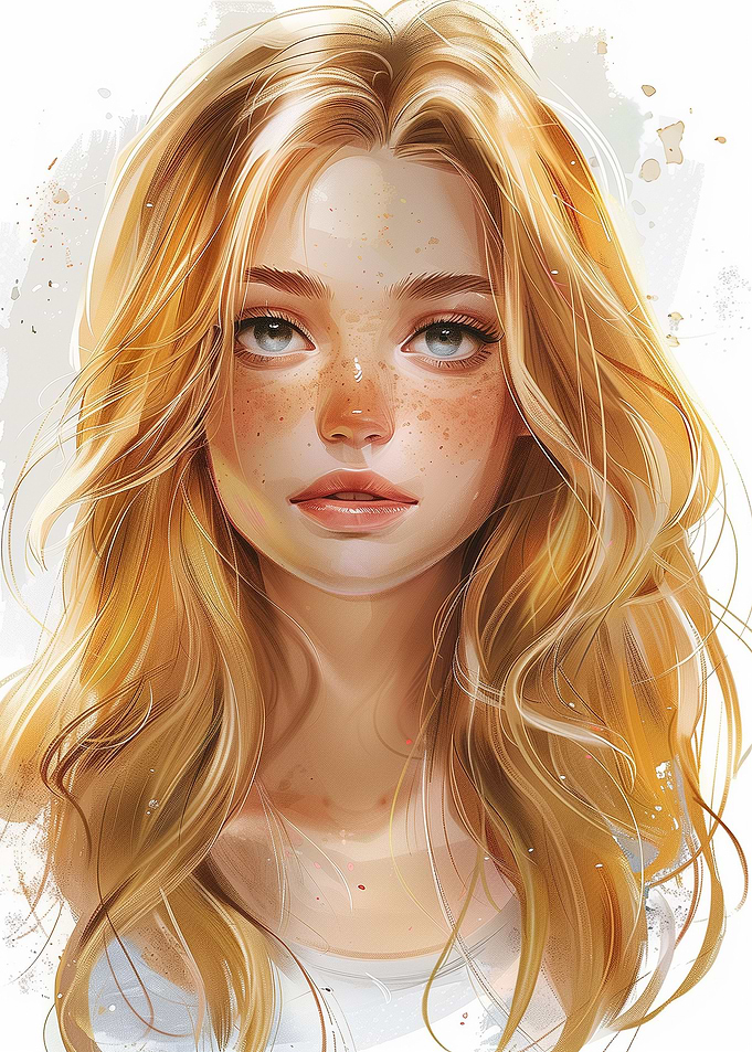 Anime Girl With Goldenhair