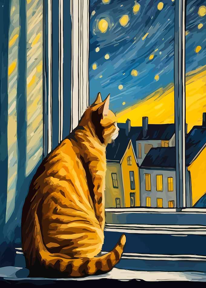Starry Night Cat