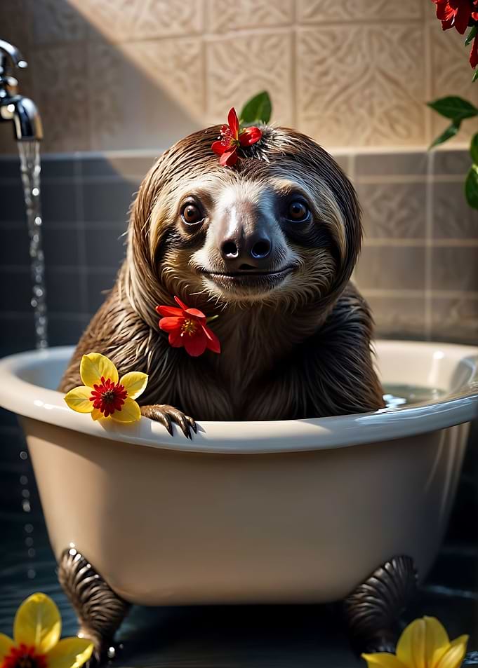 Sloth on bathroom