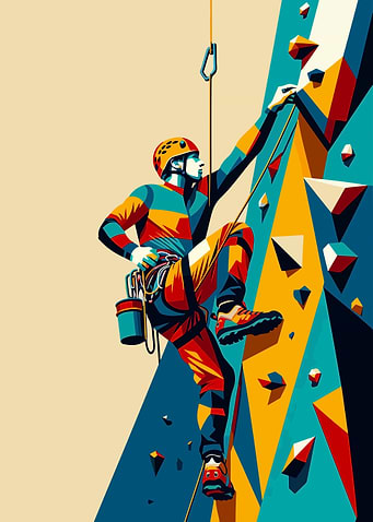 Rock climbing wpap pop art
