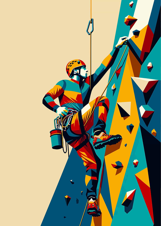 Rock climbing wpap pop art