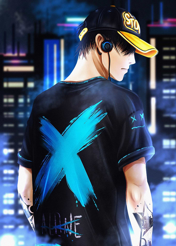 Man Wearing Headphones