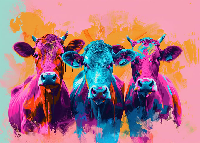 three cows