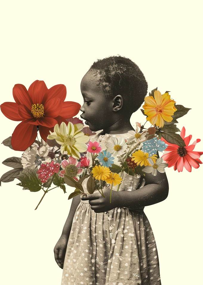 girl and flowers