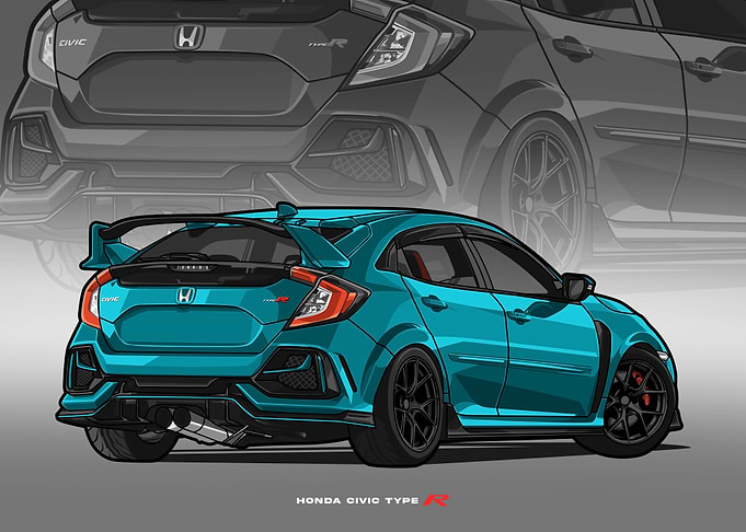 civic type r cyan poster