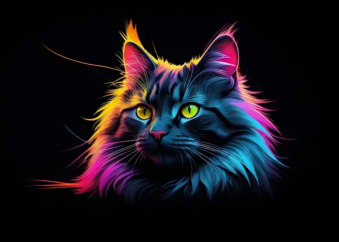 Colorful Maine Coon cat
