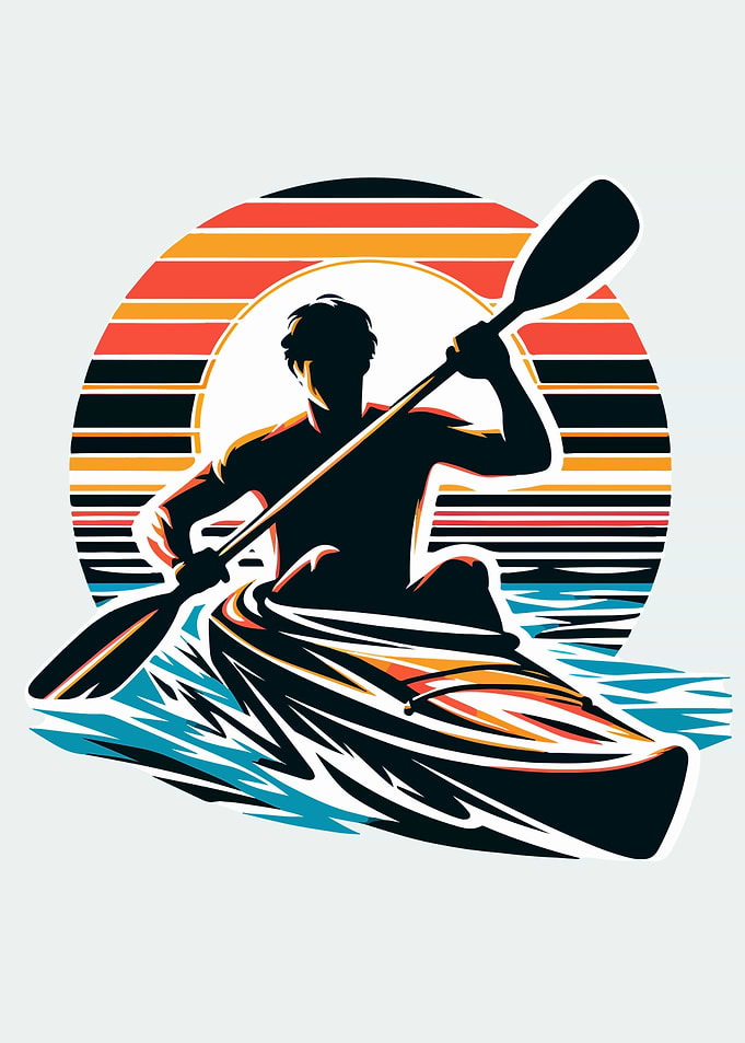 Kayak vintage sunset