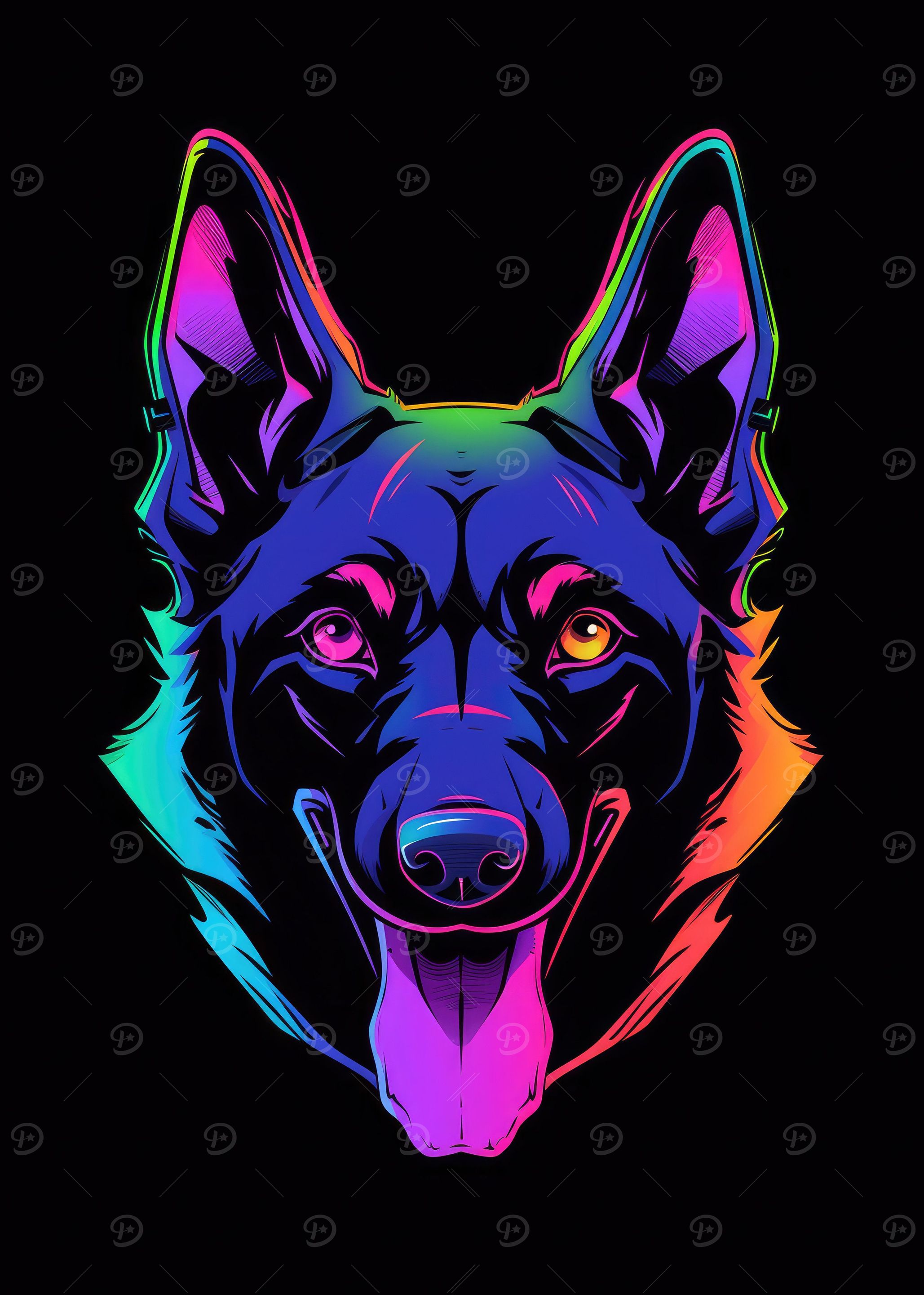Dog Animal Neon Pet Friend