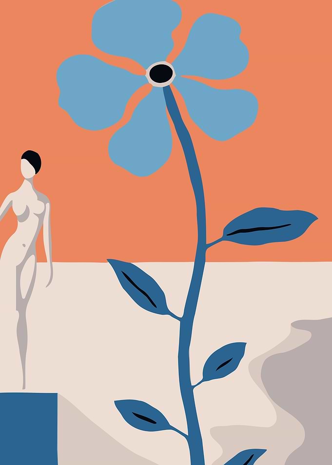 Woman with Botanic flower