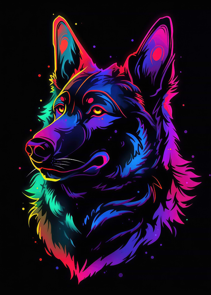 Dog Animal Neon Pet Friend