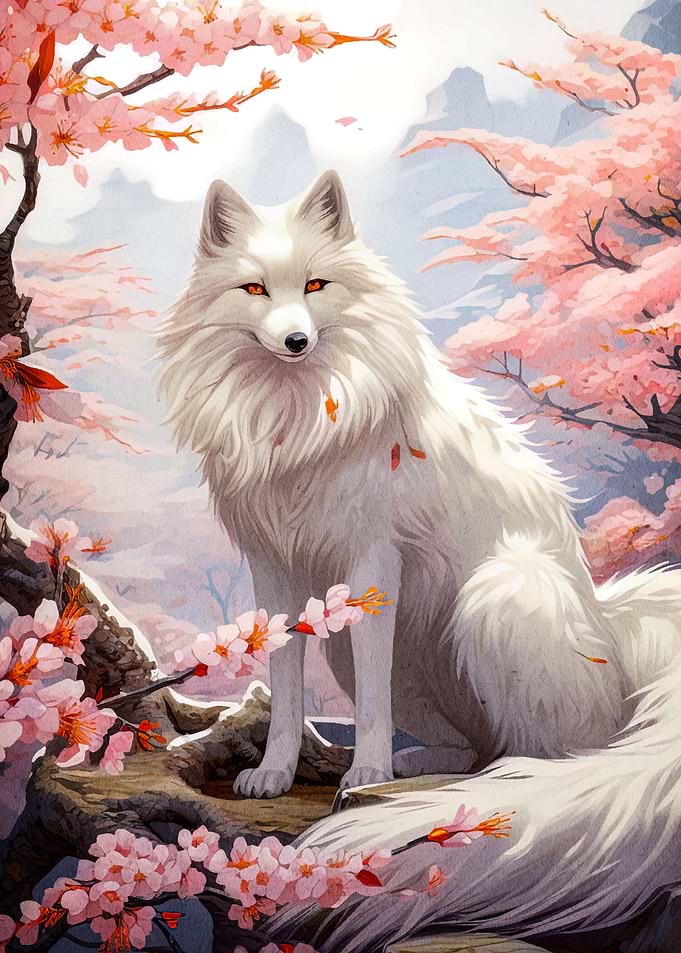 cherry blossom wolf