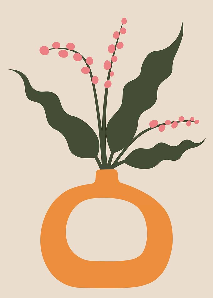 Abstract Flower pot leaves