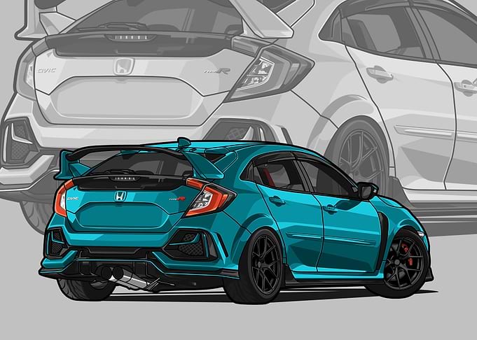 civic type r cyan poster