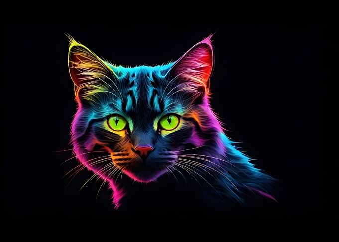 Colorful Cat face
