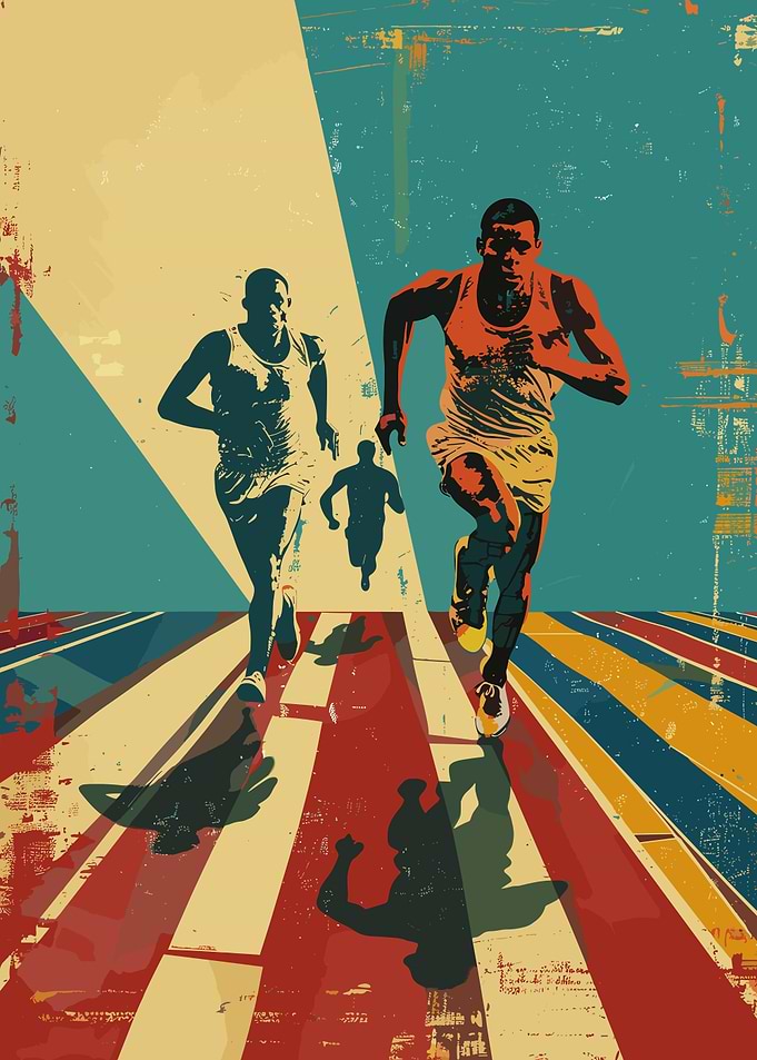 Runner Athletics Retro Art