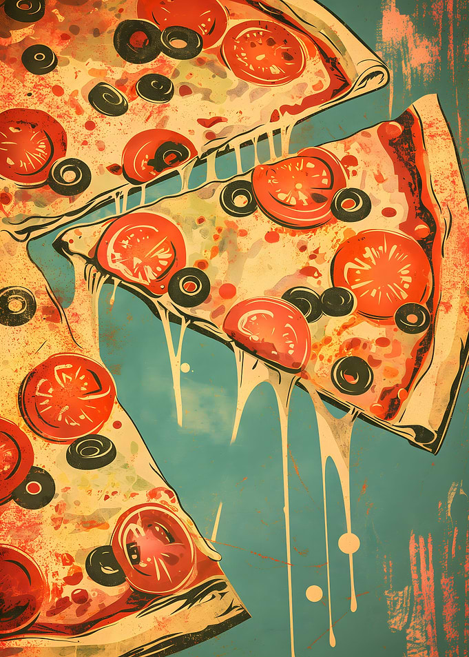 Pizza Vintage Poster Retro