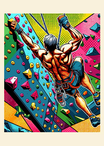 Rock climbing wpap pop art