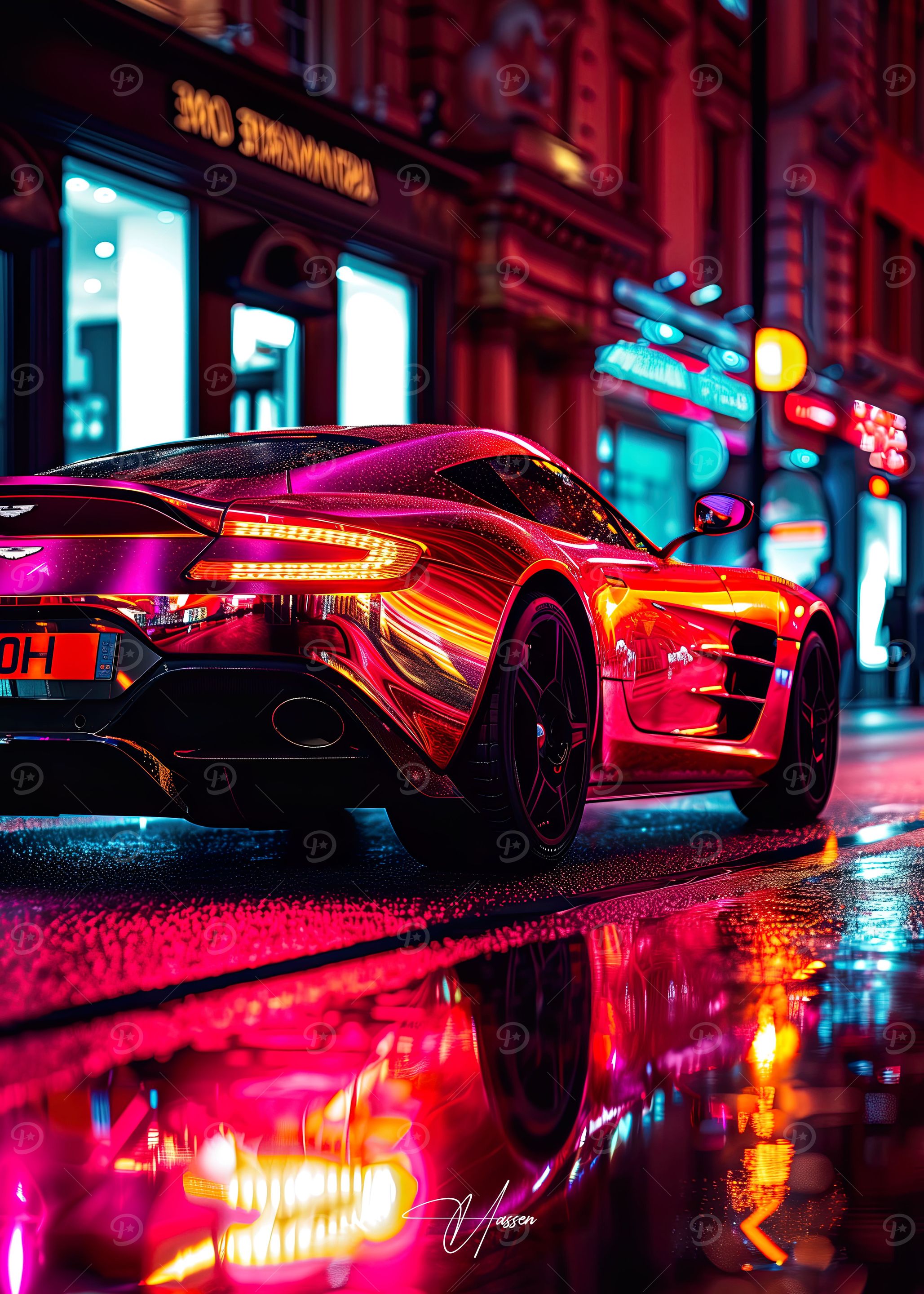 neon line Aston Martin One