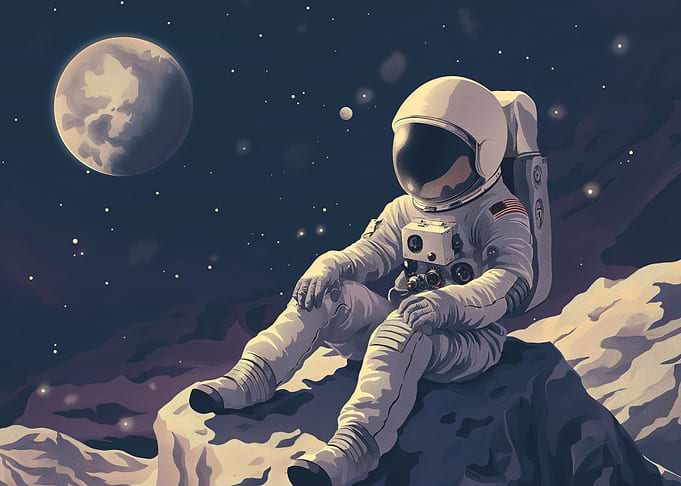 astronaut far from earth