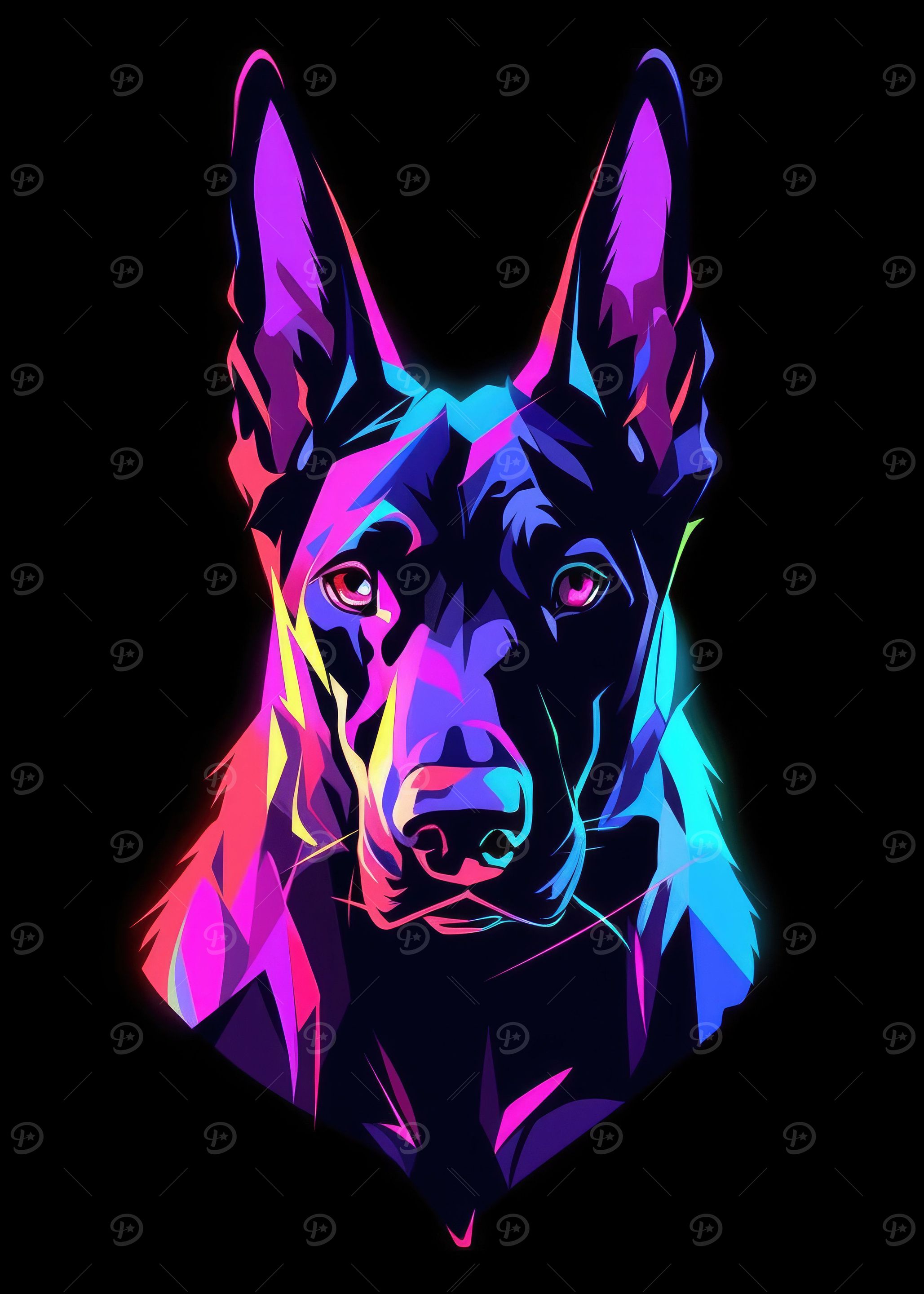Dog Animal Neon Pet Friend