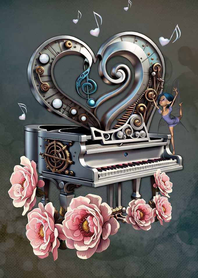 Piano with heart