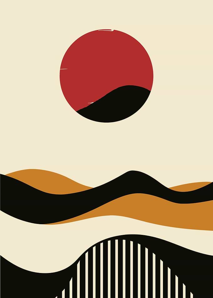 Beige Minimalist Landscape