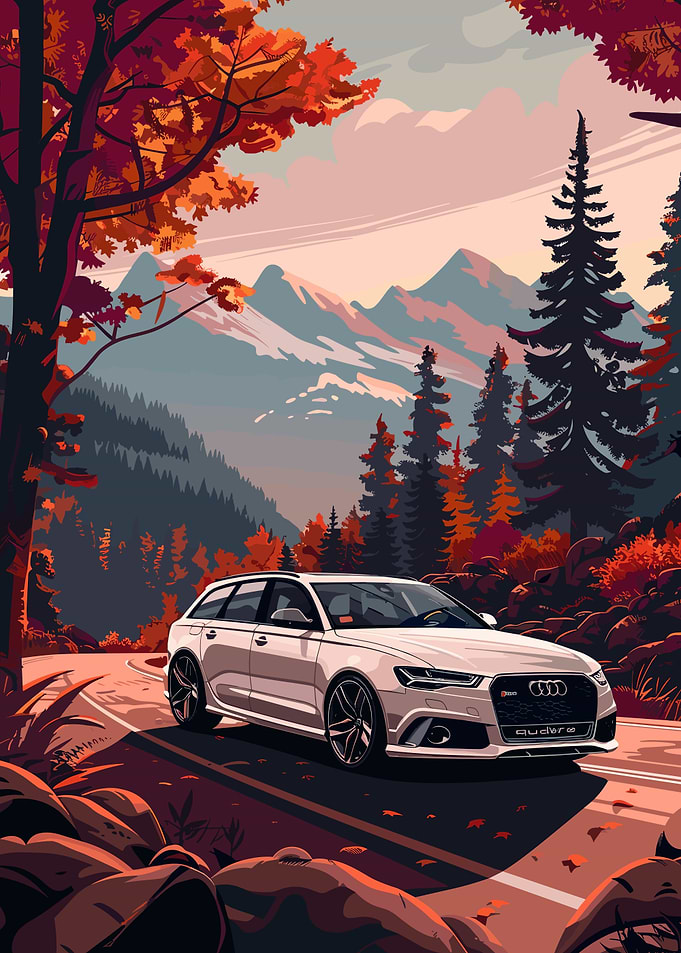 White Audi RS6 Vector Car