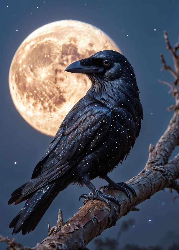 Crow and Moon