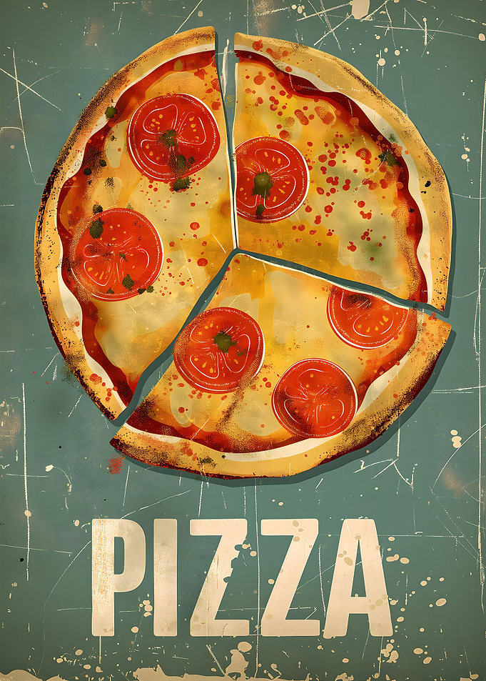 Vintage Retro Pizza Poster