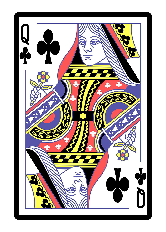 Queen of Clubs Card