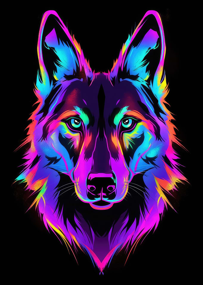 Dog Animal Neon Pet Friend