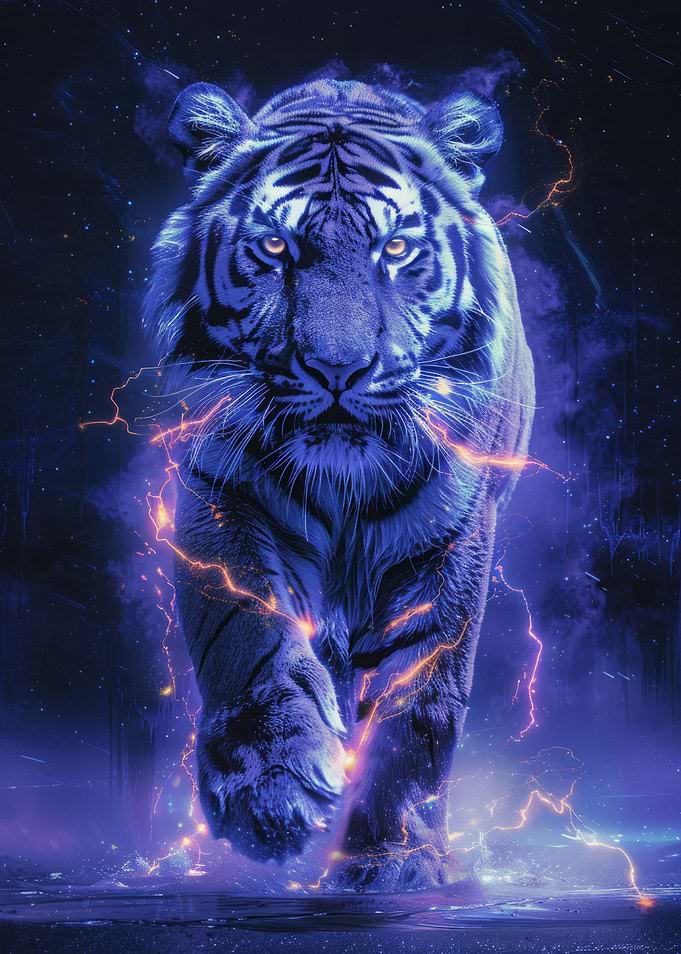 White Tiger Space Animal