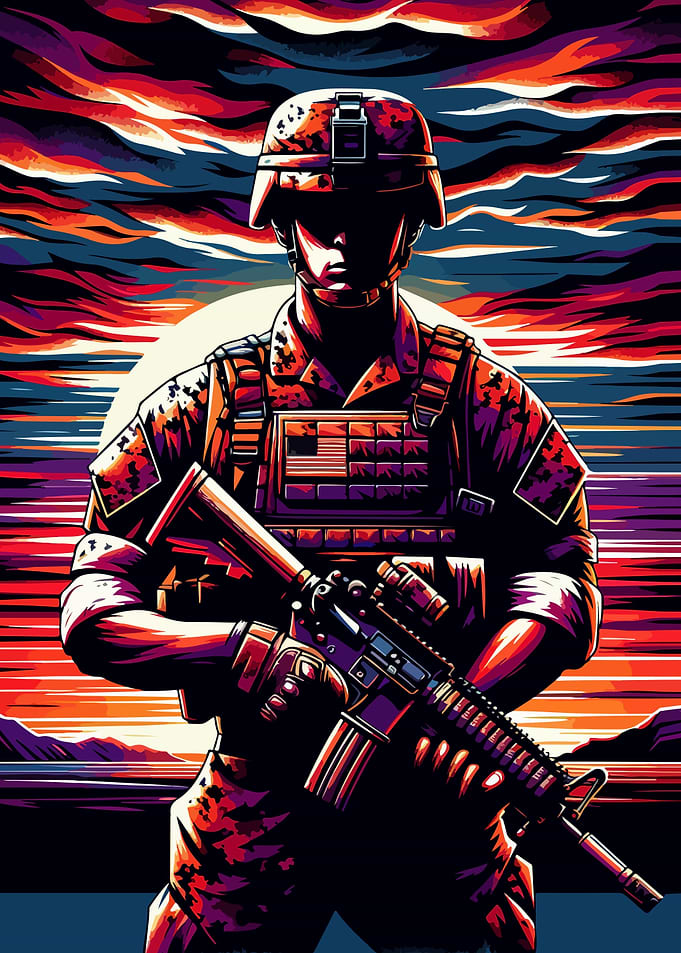 Marine Corps sunset wpap
