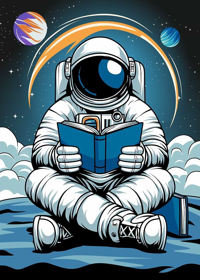 Astronaut Reading a Book