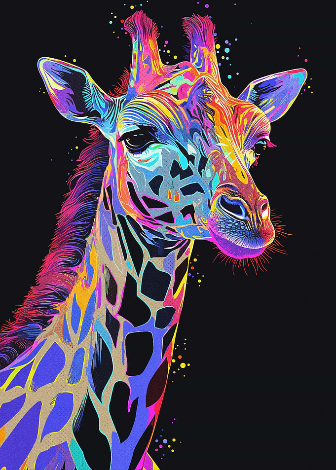 Vintage Art Giraffe