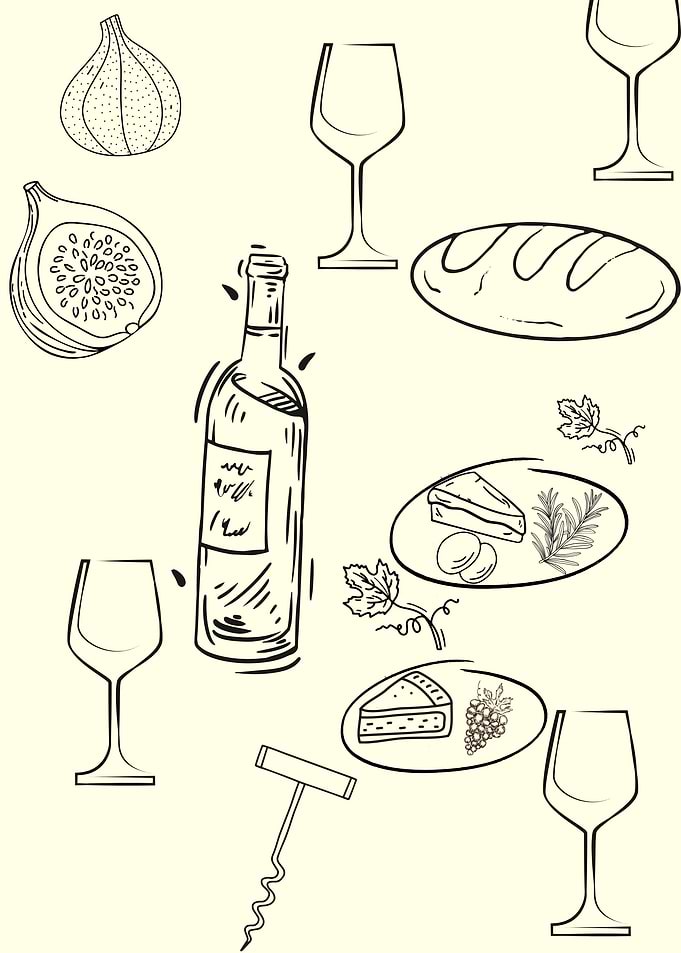 wine and bread art