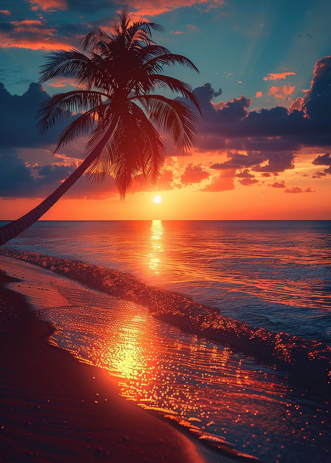 Palm tree sunset