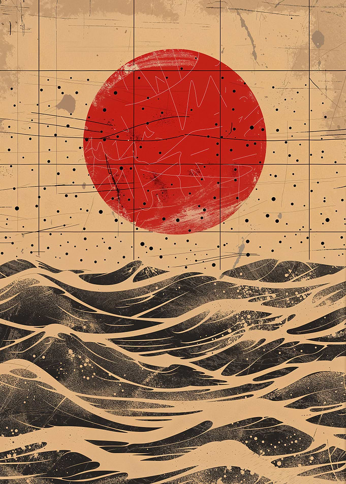 Crimson Sun Abstract