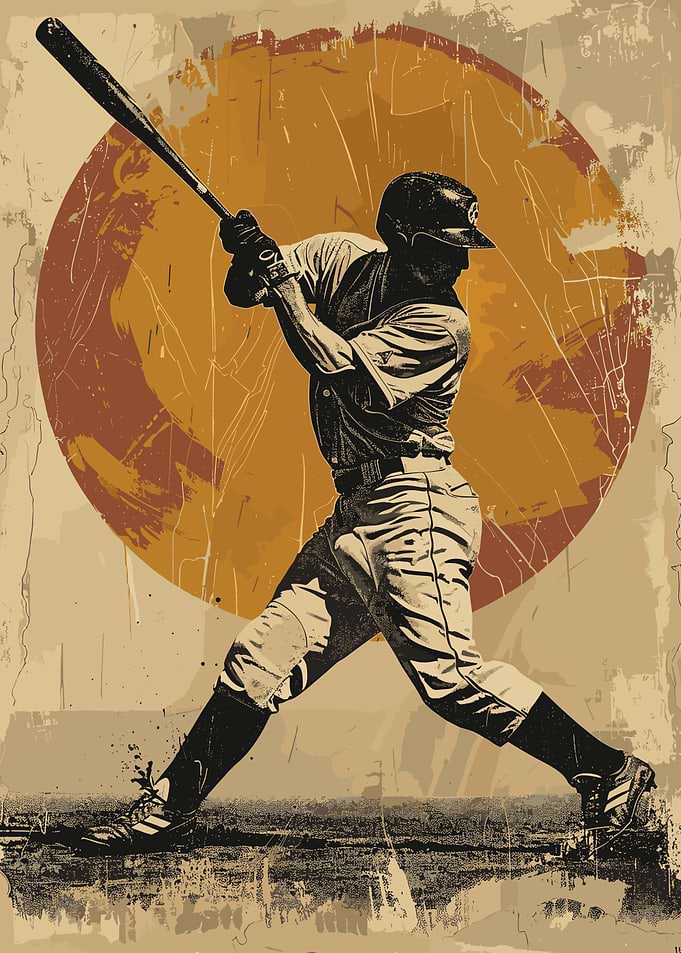 Baseball Vintage Retro Art