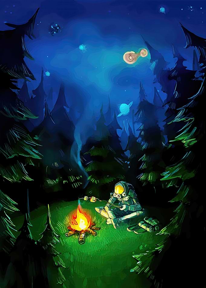 forest and astronot