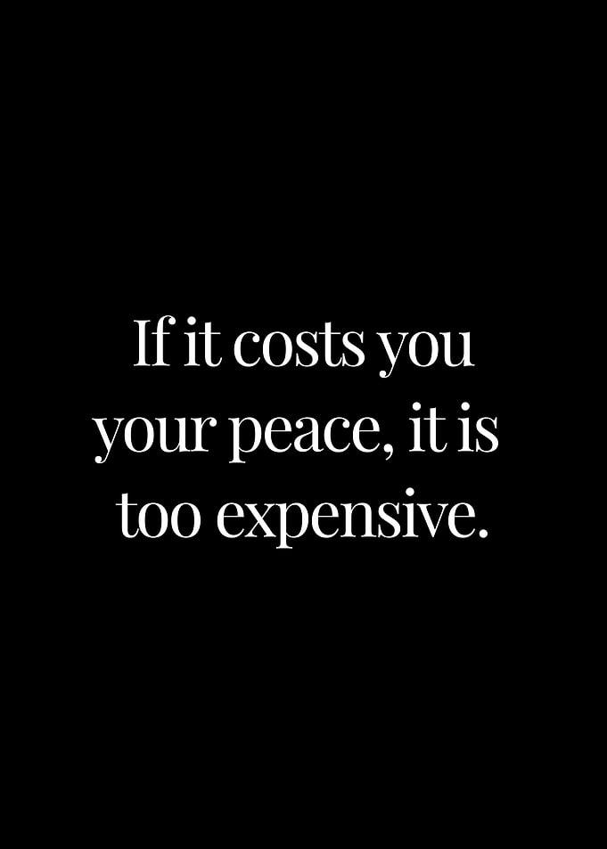 Cost of peace is expensive