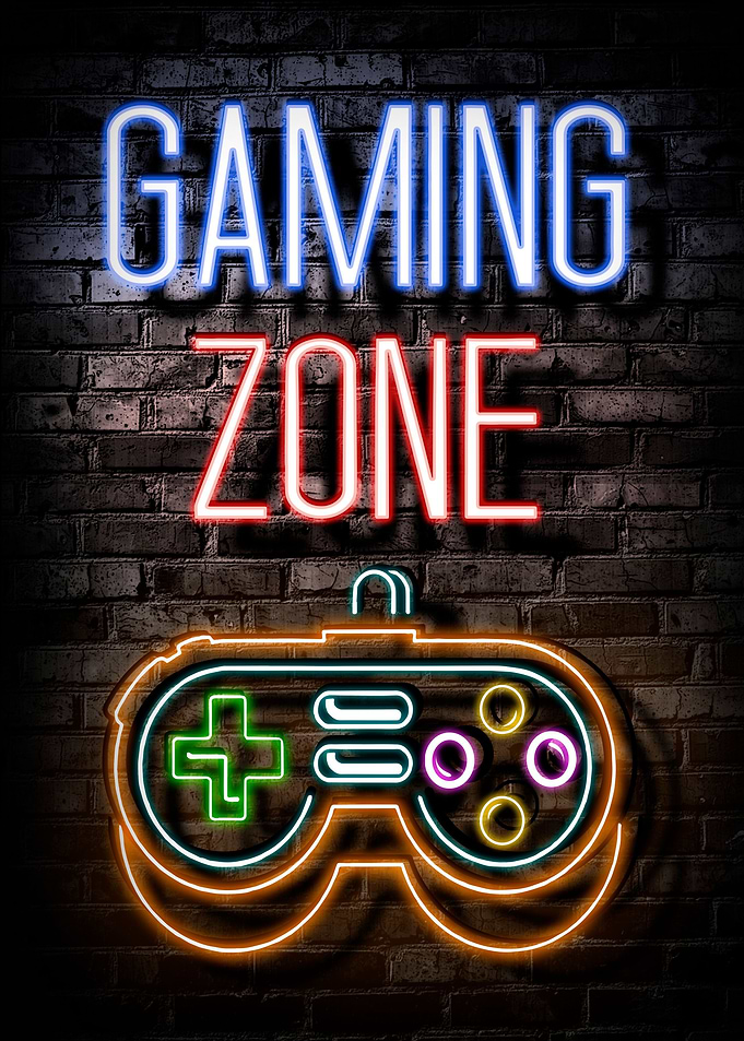 Gaming Zone Neon Poster