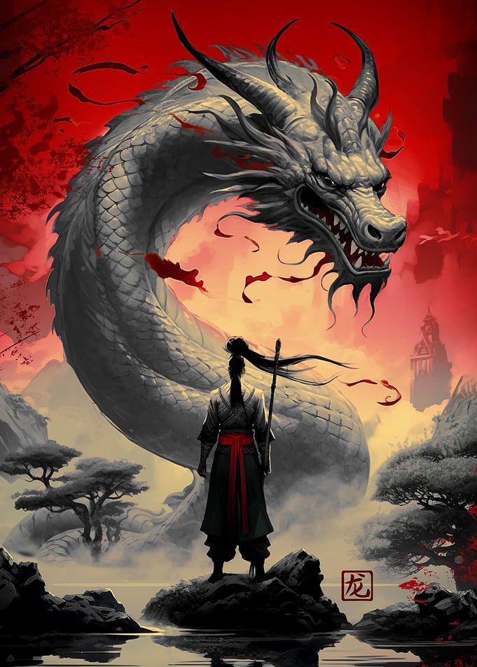 Warrior and Dragon Japanes