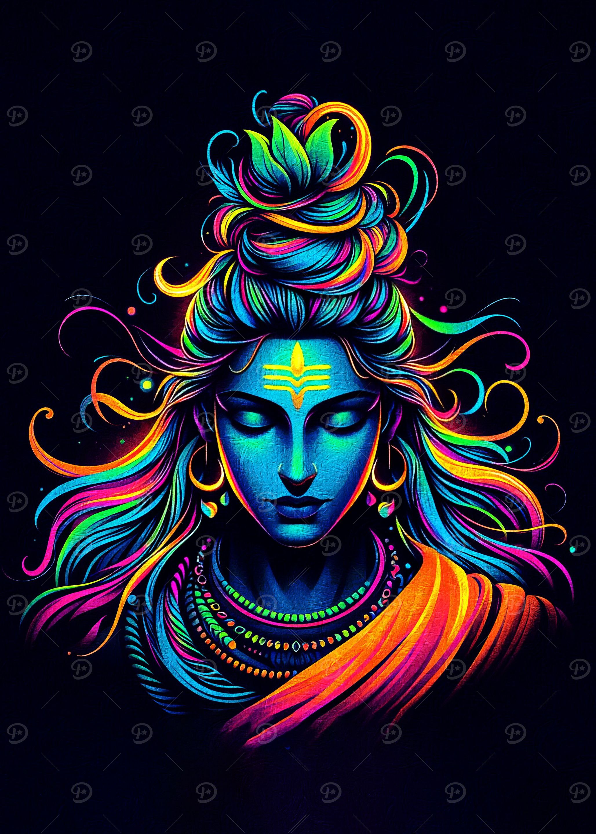 Shiva Neon Painting