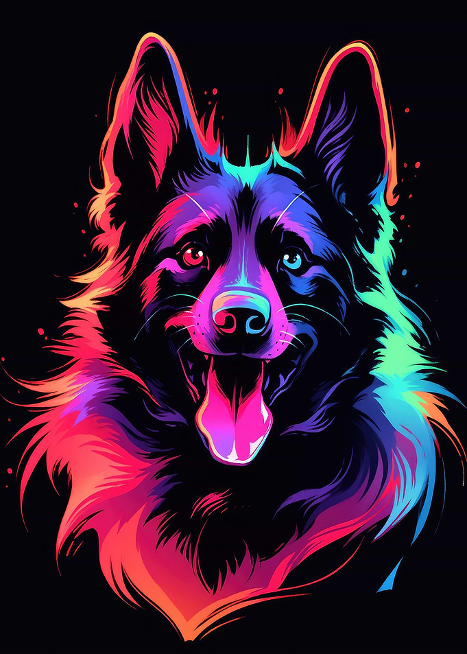 Dog Animal Neon Pet Friend