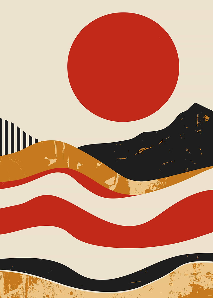 Abstract Retro Landscape
