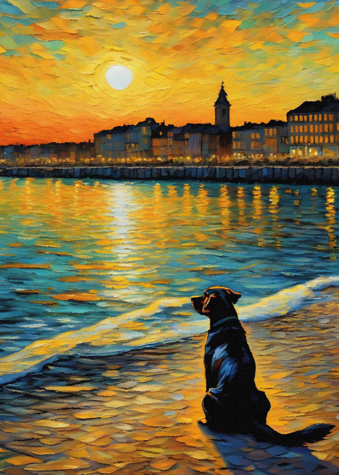 Dog in the shore